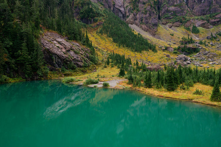 Looking down onto Century Sam lake