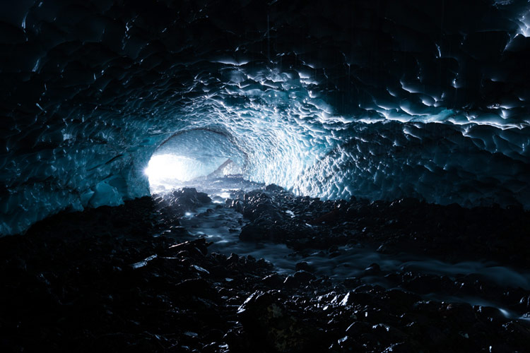A ice cave at Century Sam lake