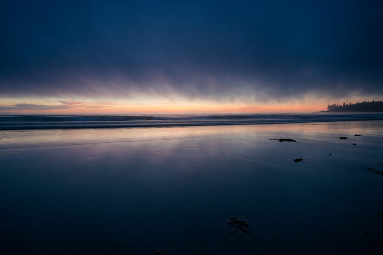 Twilight as the last of the sun shines through a break in the clouds