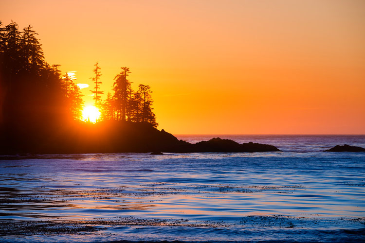 Sunset as viewed from Fishermans Bay near Nissen bight.